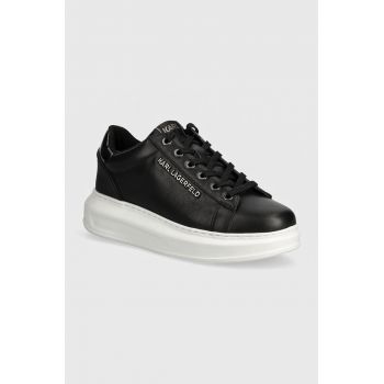 Karl Lagerfeld sneakers din piele KAPRI culoarea negru, KL62525N