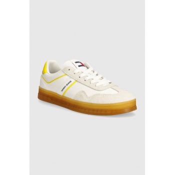 Tommy Jeans sneakers TJW COURT culoarea alb, EN0EN02552