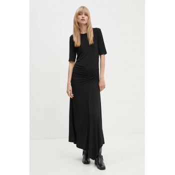 Gestuz rochie culoarea negru, maxi, evazati, 10909257