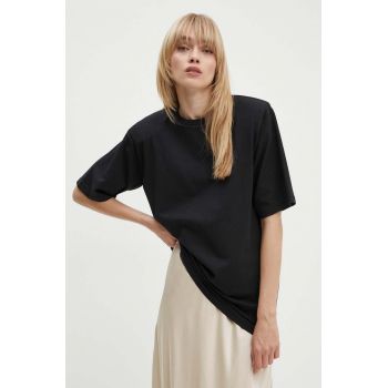 Gestuz tricou femei, culoarea negru, 10909316 ieftin
