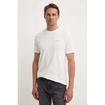 Marc O'Polo tricou din bumbac DENIM barbati, culoarea alb, neted, B61202151060 de firma original