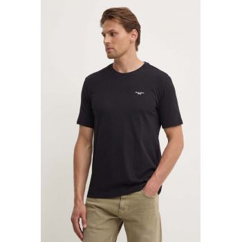 Marc O'Polo tricou din bumbac DENIM barbati, culoarea negru, neted, B61202151060