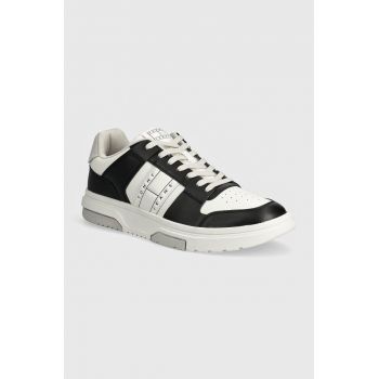 Tommy Jeans sneakers din piele THE BROOKLYN LEATHER culoarea negru, EM0EM01429