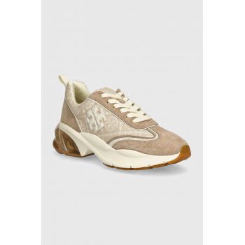 Tory Burch sneakers Good Luck Trainer culoarea bej, 158662-200