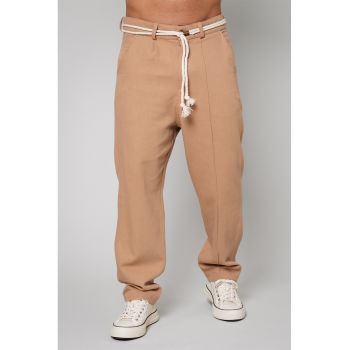 Pantaloni de bumbac cu croiala dreapta