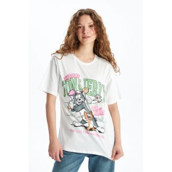 Tricou de bumbac cu imprimeu cu desene