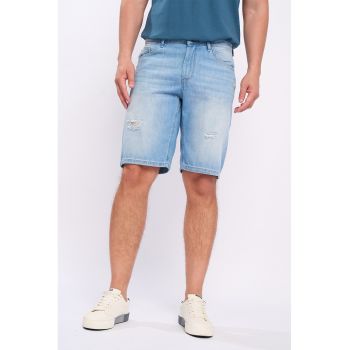 Bermude de denim cu aspect deteriorat de firma originali