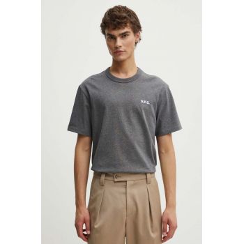 A.P.C. tricou din bumbac t-shirt boxy petit vpc barbati, culoarea gri, melanj, COHBQ.H26391