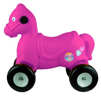 Ride-On pentru copii fara pedale Calut pe roti Pink, greutate maxim admisa 25 kg