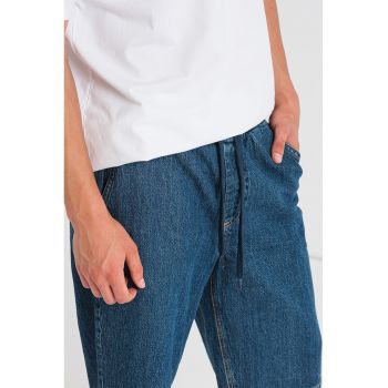 Blugi capri de denim cu buzunare oblice