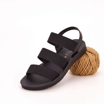 Sandale Fata Negre Cu Elastic Sekra