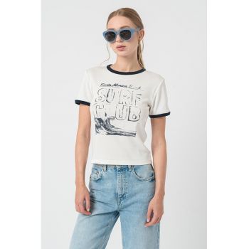 Tricou striat cu imprimeu Julie
