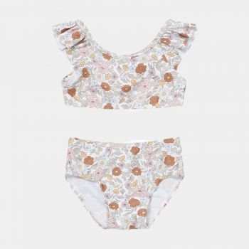 Costum de baie pentru fete din 2 piese, anti-UV, Vintage Little Flowers