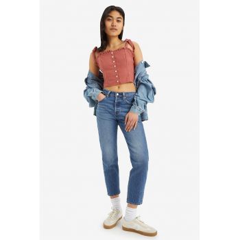 Blugi crop cu croiala dreapta