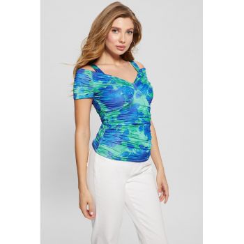 Bluza slim fit cu decupaj pe umar