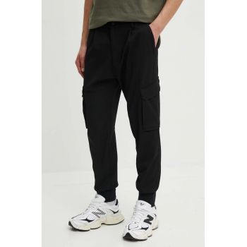 HUGO pantaloni barbati, culoarea negru, drept, 50505856