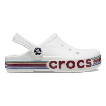 Saboti Crocs Toddler Bayaband Rainbow Glitter Clog Alb - White