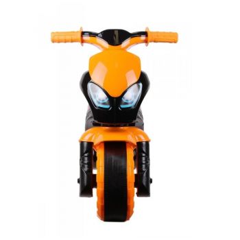 Motocicleta pentru copii fara pedale Ride OnTechnoK GTX Racing Extreme Sport PortocaliuNegru, roti late cu insertie din cauciuc, recomandata copiilor de la 2 ani