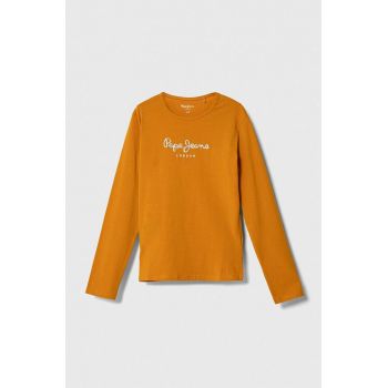 Pepe Jeans bluza copii Hana culoarea portocaliu, cu imprimeu