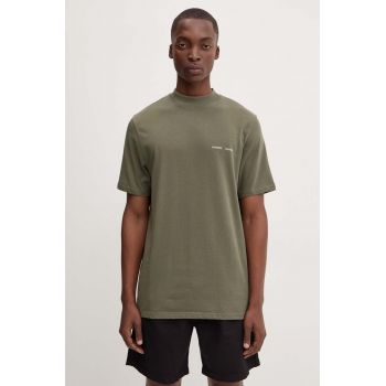 Samsoe Samsoe tricou din bumbac barbati, culoarea verde, cu imprimeu