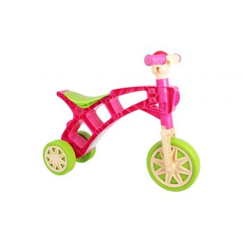 Tricicleta de echilibru fara pedale cu trei roti Minibike Pink recomandata copiilor de la 1 an