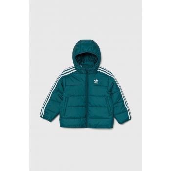 adidas Originals geaca copii PADDEDACKET culoarea verde, IY4810