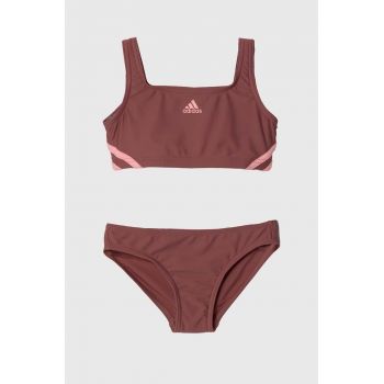 adidas Performance costum de baie pentru copii din două piese 3S BIKINI culoarea roz, IY5069