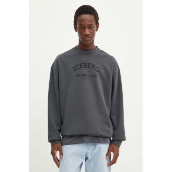 Iceberg bluza barbati, culoarea gri, cu imprimeu