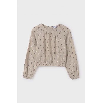 Mayoral bluza de bumbac pentru copii culoarea bej, modelator, 7191