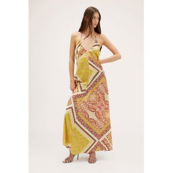 Rochie halter cu imprimeu paisley
