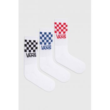 Vans sosete copii DROP CLASSIC CHECK CREW SOCK culoarea alb, VN000EZ26M31