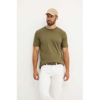 BOSS tricou din bumbac barbati, culoarea verde, neted, 50468347
