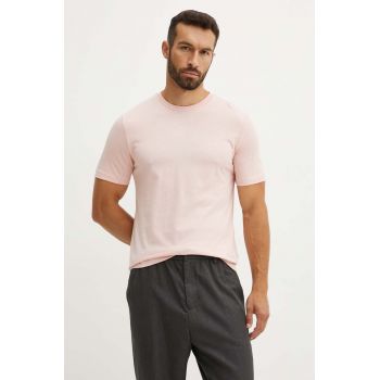 BOSS tricou din bumbac barbati, culoarea roz, neted, 50468347