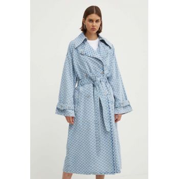 Hugo Blue palton jeans femei, de tranzitie, oversize, 50519552
