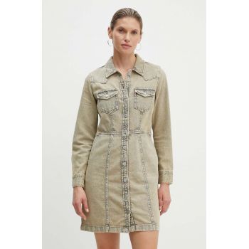Levi's rochie jeans culoarea bej, mini, drept