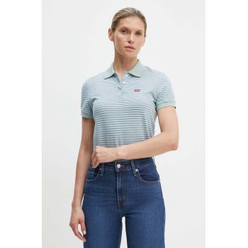 Levi's tricou polo femei, culoarea verde, 52599