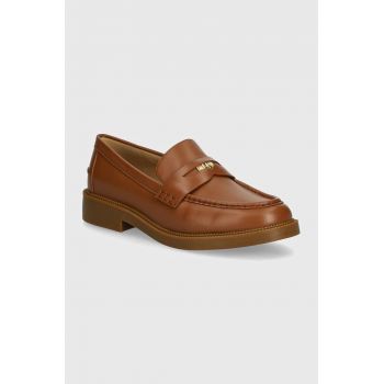 MICHAEL Michael Kors mocasini de piele Eden femei, culoarea maro, cu toc plat, 40R4EDMP1L 230