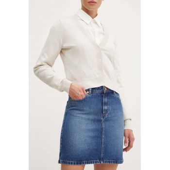 A.P.C. fustă din denim jupe standard culoarea bleumarin, mini, dreaptă, COGZU.F06094