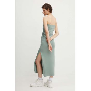Abercrombie & Fitch rochie culoarea turcoaz, midi, mulata ieftina
