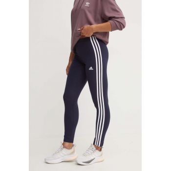 adidas colanti Essentials femei, culoarea albastru marin, cu imprimeu, IC9893