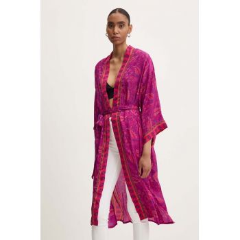 Answear Lab kimono culoarea violet, desfacut, modelator