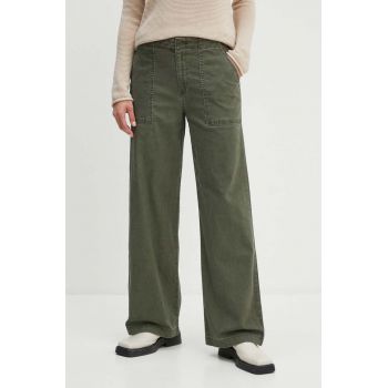 Levi's pantaloni femei, culoarea verde, lat, high waist, SURPLUS STRAIGHT