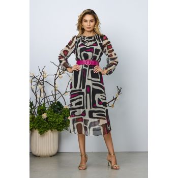 Rochie eleganta Nonka Fucsia Multi ieftina