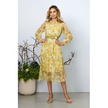 Rochie eleganta Saraia Galben Multi ieftina