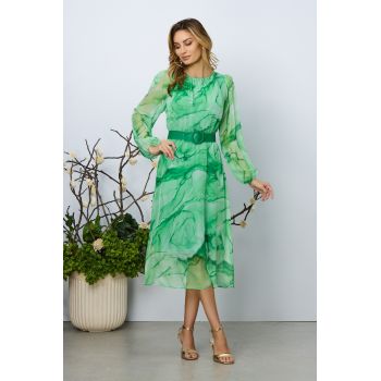 Rochie eleganta Saraia Verde Multi