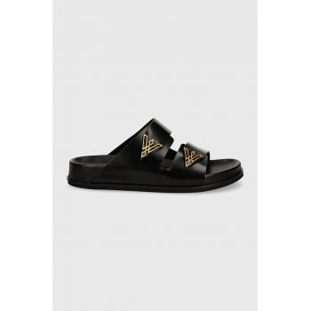 Vanda Novak papuci din piele pentru copii Sandy Kids culoarea negru