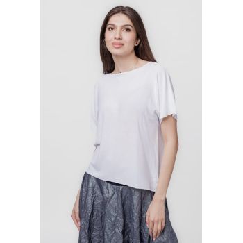 Bluza versatila cu maneca scurta, alba