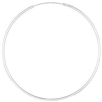 Cercei Creole mari din argint 925, cu sectiune rotunda si diametru de 7 cm