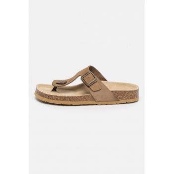 Papuci flip-flop de piele nabuc Jolie