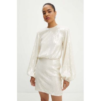 Rotate rochie Sequins Short Dress culoarea bej, mini, evazată, 112873857